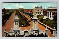 St Louis MO-Missouri, Kingsbury Place, Aerial Antique, Vintage Souvenir Postcard picture