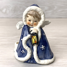 VTG Goebel Blue Angel w/lantern 1958 Candle Holder SIGNED Figurine Germany picture
