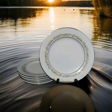 6 Noritake Fine China Trilby 6908 Salad / Lunch Plates Near Mint 8.25