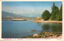Vancouver BC - C.P.R. Steamer Passing Brockton Point, Stanley Park - c 1940 picture
