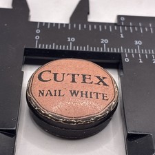 Antique Cutex Nail White Tin 1910s 1920s Vintage Manicure Makeup Vanity NYC  picture