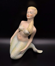 Vintage 1979 Hand Painted Ceramic Mermaid Figurine Signed B Forsythe  Fantasy 5” picture