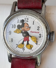 Vintage Ingersoll Mickey Mouse Chrome Plated Watch, Disneyana Collectible Gifts picture