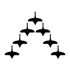 Geese Goose Duck V Formation Migration Decal Sticker Black Die Cut Vinyl picture