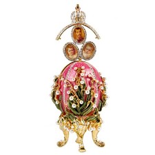Lilies of the Valley Faberge Egg Replica Pink Jewelry Box Easter Egg Фаберже picture