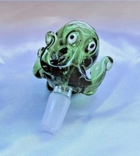 Premium 14mm Green Thick Glass Octopus Bong Bowl Head Piece Bong Bowl Holder picture
