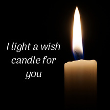 Wishing candle lit specially for you, white spell, 2024 wishes , picture