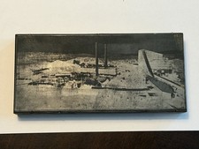 Antique Coal Colliery Photo Engraved Letterpress Block John R Chamberlin Estate  picture