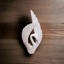 Vintage Haeger White Swan Sculpture Large Postmodern Art Deco Sandstone Figurine picture