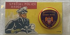Vintage 1960s-1970s MS Highway Patrol Toy Police Badge 🚔 NOS Card Japan picture