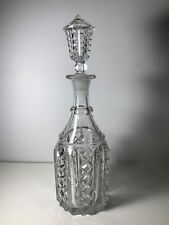 Vintage Beautiful Cut Glass Liquor Decanter & Stopper 14 in. picture
