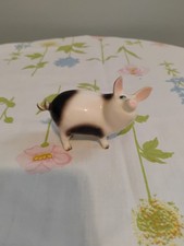 Vintage Hagan Renaker Happy Spotted Twirl Tailed Minature Ceramic Pig picture