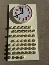 Vintage 1970s Perpetual Calendar Wall Clock by Burkwood Homco *Not Tested picture