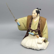 1950s Hakata Urasaki Japanese Samurai Doll Hand Painted Clay Figurine. YS177 picture