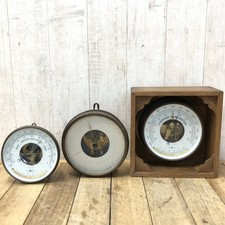 Aneroid Barometer Set of 3 Vintage Weather Gauges As-Is Untested picture