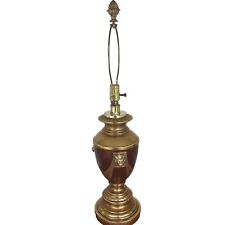 Leviton Solid Bronze Brass Revival Table Lamp With 3 Lion Heads Mid 20th Century picture