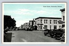 Hiawatha KS-Kansas, Street Scene, Drugstore, Antique, Vintage Postcard picture