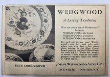 1952 Wedgwood Plates Blue Cornflower MCM Original Print Ad 50's picture