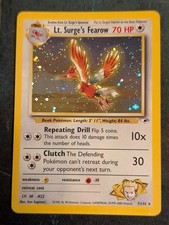 Pokémon TCG Lt. Surge's Fearow Card 7/132 Gym Heroes LP - Excellent Condition picture