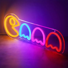 Pacman Neon Sign Wall Decor LED Lamp Game Room Kids Room Pac-man Neon Light picture