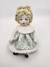 Vintage Lino Zampiva Ceramic Blonde Hair Spaghetti Doll Figurine Italian picture