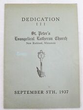 VINTAGE 1937 ST. PETER'S EVANGELICAL LUTHERAN CHURCH DEDICATION  picture