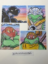 Nate Rosado 3.5x2.5 Hand Drawn  TMNT Sketch Cards Set of 4 Hard Signed 2026 OOAK picture