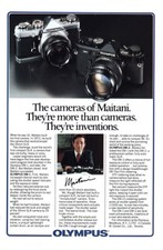 1981 Olympus Camera: Maitani Vintage Print Ad picture