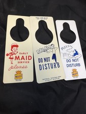 Vintage Lot 3 Best Western  DO NOT DISTURB & MAID SERVICE DOOR SIGN HANGERS picture