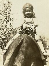 ZJ Photo 1927 Girl On Horse Horseback With Update On Back From 1984 Had 10 Kids picture