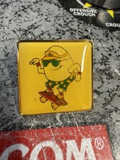 Vintage 1980s 1990s California Fresh Eggs Skateboard Advertising Lapel Pin picture