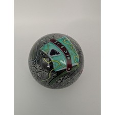 Vintage Studio Art Glass Abstract Paperweight, Unsigned, Dichroic picture
