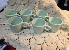 VTG 6 JADEITE GREEN Cups ADCRAFT Heavy Duty Melamine MEL-CS76 Break Resistant picture