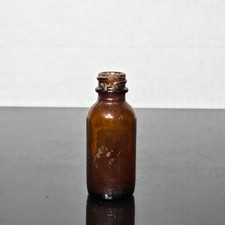 Antique Owens Illinois Duraglas Amber Glass Medicine Apothecary Bottle 1940s picture