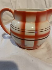 Vintage made in Czechoslovokia ceramic creamer~Red Plaid picture