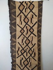 Old vintage Kuba Raffia fabric African Congo Tribal Art long panel item 507 picture