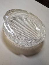 MURANO LARGE PREOWNEDGLASS DIAMOND CUT ASHTRAY picture
