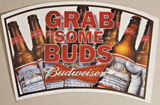 Budweiser Grab Some Buds Huge 5 X 9 Inch Sticker Decal Beer Brewing Brewery New picture