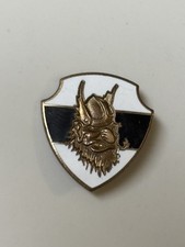 WWII Era N.S. Meyer Viking Warrior Shield Enamel Military Insignia Pin NY picture