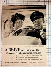 Vintage Chrysler Imperial Car Ad Print 1950s Plymouth Dodge De Soto Family Auto picture