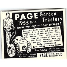 Page Garden Tractors Page-Boy Tiller Milwaukee WI 1955 Ad AF9-S5 picture