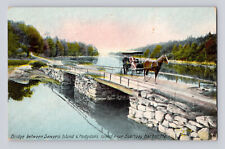 Postcard Maine Boothbay Harbor ME Sawyers Island Hodgdons Horse Carriage 1909 picture