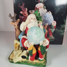 VTG Santa's Best Classic Collectables Santa Claus Chair Elves Reindeer Rennoc picture
