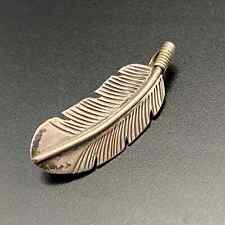 Petite Vintage Southwestern Feather Sterling Silver Brooch Pin Pendant picture
