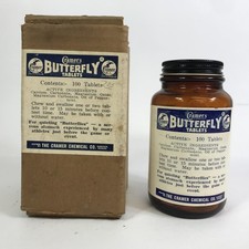 Vintage Cramer's Chemical Co Butterfly Tablets 100 Count Brown 1950s 1960s picture