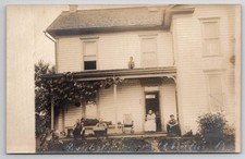 RPPC J.B. Miller PA Residence Family Portrait Child on Roof Vintage Postcard picture