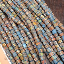 Vintage Venetian Millefiori Style Beads Small Blue Gooseberry Glass beads Strand picture