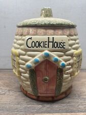 Beehive Cookie House Cookie Jar JAPAN #3512 Vintage Kitchen Retro *REPAIRED* picture