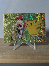 Gold Red Pikachu #214 Pokémon Japanese Vintage Prism Vending Sticker LP/NM RARE picture