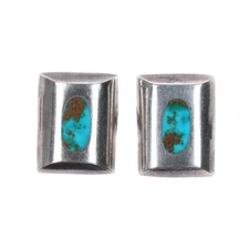 c1950's Modernist sterling high grade turquoise cufflinks picture